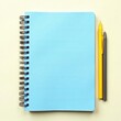© Ampere - Top view of empty spiral bound notebook paper isolated on white background, template, sheet, notebook