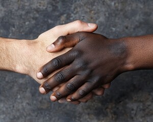 Aufkleber - Inclusive Workplace Unity Multicultural Collaborative Handshake Symbolizing Diversity, Equity, and Global Team Empowerment in Modern Professional Environments