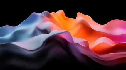 Fototapete - Fluid Digital Dynamics Immersive Data Visualization Landscape Revealing Complex Analytics through Gradient Wave Topography for Next-Gen Business Intelligence