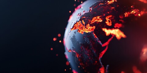 Aufkleber - Immersive Digital Connectivity AI-Powered Global Network Visualization with Glowing Geospatial Data Mapping for Future-Ready Remote Work Strategies