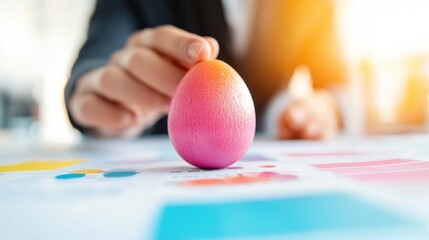 Aufkleber - Strategic Wealth Incubation Millennial Entrepreneurs Gradient Golden Egg Investment Metaphor for Next-Gen Financial Planning and Digital Innovation