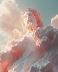 Leinwandbilder - Ethereal Holy Monday Transcendence Soft Cloud Sculpture Revealing Spiritual Transformation for Wellness Branding and Contemplative Digital Content Creation