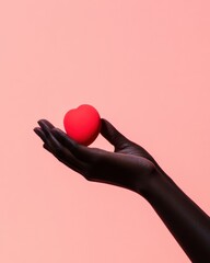 Poster - Minimalist Emotional Wellness Compassionate Heart Design in Soft Pop Art Style - Empathetic Branding and Mental Health Content Creation