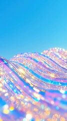 Aufkleber - Holographic Digital Wave Iridescent Liquid Crystal Texture Representing Technological Innovation, Futuristic Design and Immersive Visual Transformation
