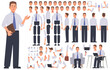 © tynyuk - Business man character constructor. Salesman or manager. Set of hands legs body and head positions to create animation