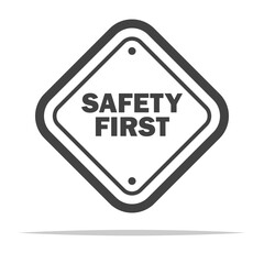 Wall Mural - safety first sign outline icon transparent vector isolated