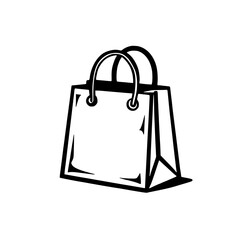 Canvas Print - simple and graphic of a shopping bag with handles isolated on a minimalist vector illustration of tr