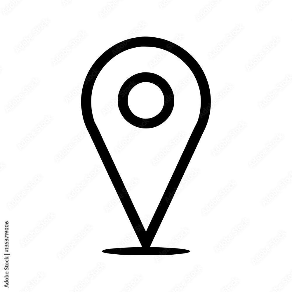 Simple location pin on Pin pointing on map Navigation and GPS symbol ...