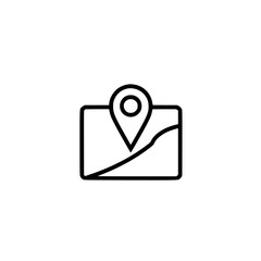 Wall Mural - map icon featuring a location pin useful for indicating addresses navigation apps or travel destinat