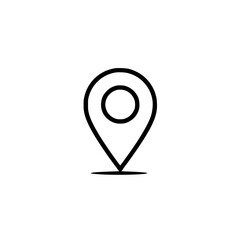 Wall Mural - location pin icon on simple and clear map pointer symbol for navigation and destination marking mini
