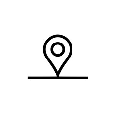 Wall Mural - location pin icon marking a spot line art with a circle inside a teardrop shape positioned above a h