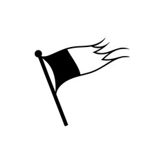 Wall Mural - stylized depiction of a flag blowing gently in the wind simple design clean lines flag on a pole and