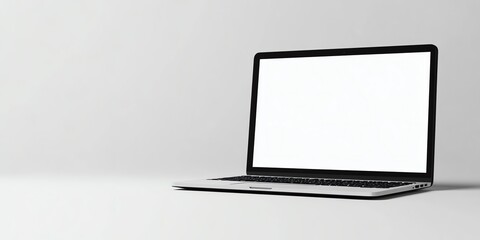 Sleek Laptop on White Background: Minimalist Tech Image