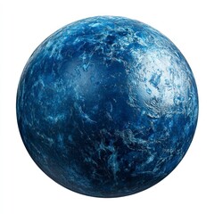 observing texture of a blue planet globe on white background