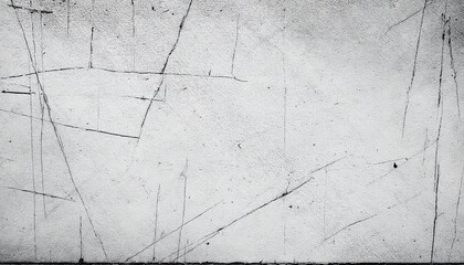 Leinwandbilder - minimalist scratched surface texture with abstract black lines on white concrete, perfect for background and grunge design

