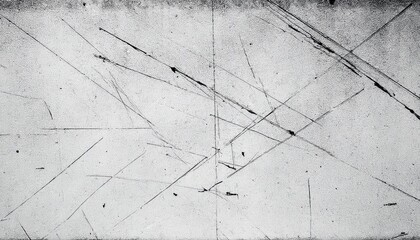 Leinwandbilder - minimalist scratched surface texture with abstract black lines on white concrete, perfect for background and grunge design

