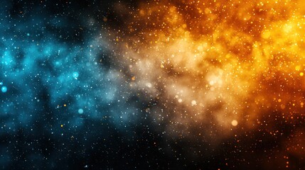 Cosmic Nebula Blue and Orange Gaseous Clouds in Space. Background for science fiction, fantasy, or abstract art