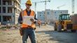 © Mikhail - Construction worker reviewing plans on site during sunny day