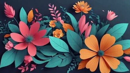 colorful flowers on a black background