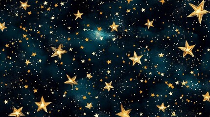 Wall Mural - elegant pattern featuring stars against a dark backdrop.