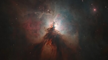 Wall Mural - a beautiful colorful nebula shines brightly in the expansive cosmos