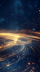 Poster - Abstract Cosmic Swirl of Light and Stars in Deep Space