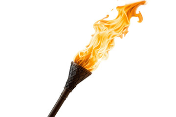 Wall Mural - illuminating flame on a decorative torch against dark background