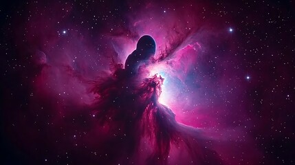 Wall Mural - a vibrant galactic nebula with many distant twinkling stars visible