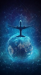 Poster - Airplane Flying Over a Networked Earth Global Connectivity and Air Travel