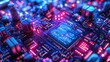 © PalaG - Colorful LED Lights on Futuristic Circuit Board Design
