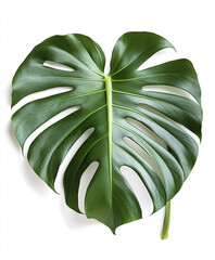 Wall Mural - Monstera leaf isolated on white background