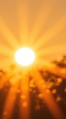 Wall Mural - Golden Sunrise Illuminating a Cloudless Sky with Radiant Light