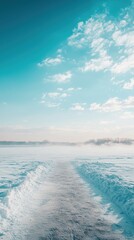Wall Mural - Scenic Winter Landscape with Blue Sky and Snow-Covered Ground