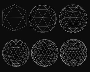 A series of images of different shapes, all of which are white and black. The shapes are all different sizes and are arranged in a row. The images seem to be abstract and geometric