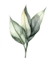 Wall Mural - Three Sansevieria leaves isolated on white background