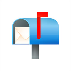Poster - Mailbox with letter emoji vector 10 eps.