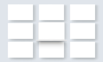 Wall Mural - clay laptop and blank screens for showcasing your website design. vector illustration