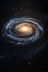Wall Mural - View from space of a spiral galaxy and stars. The universe filled with stars, nebulae and galaxies