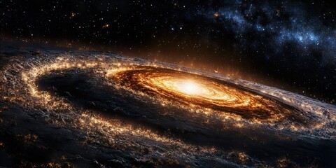 Wall Mural - black hole's embrace: galaxy's depths, cosmic mystery, gravitational anomaly