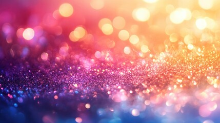 Wall Mural - abstract sparkle: an explosion of vibrant, glittering lights dances across the frame, creating a mes