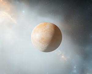 icy planet for cosmic nebula background.