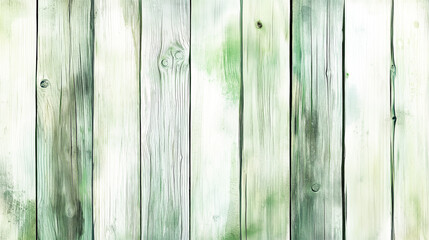 Wall Mural - light green watercolor wooden planks texture on white or transparent background