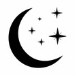 © Dream House - Nautical compass with moon and stars in black and white