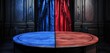 © tonstock - Divided political groups in the us represent a culture war and voter divisions conservative and liberal ideas clash in election debates