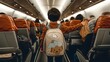 © Valerii - Young child prepares for adventure on a cozy airplane filled with eager passengers ready to explore new destinations