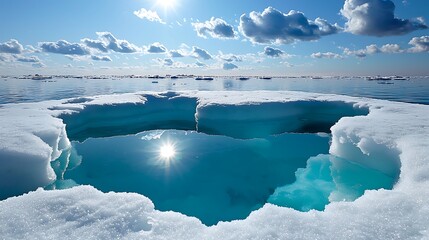 Wall Mural - Ice floe reflecting a bright sky