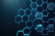 © taweesak - Abstract dark hexagon pattern on blue neon background technology style Modern futuristic honeycomb concept