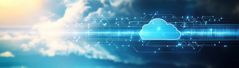 Aufkleber - Abstract digital representation of cloud computing and data storage