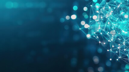 Aufkleber - Abstract fluid elements with led teal illumination Corporate gradient background  Generative AI