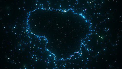 Wall Mural - futuristic digital visualization of lithuania map composed of glowing blue particles. the abstract c